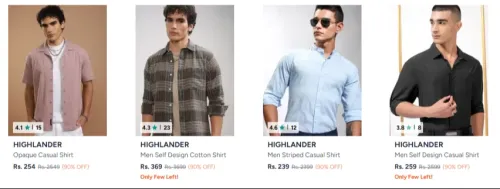 Image of HIGHLANDER men's shits up to 90% Discount 