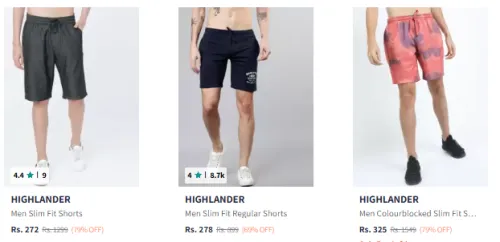 Image of Highlander Men's Shorts Starting at ₹272