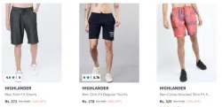 Highlander Mens Shorts Starting at ₹272