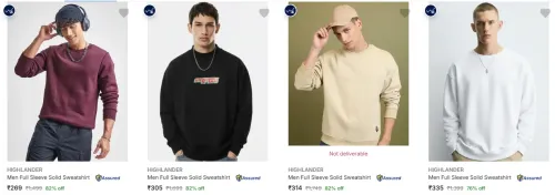 Image of HIGHLANDER Men's Sweatshirts at minimum 76% Discount