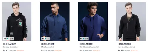 Image of Highlander Men's Sweatshirts upto 83% Discount