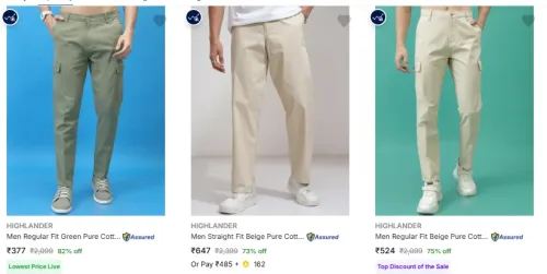 Image of HIGHLANDER Men's Trousers at minimum 82% Discount
