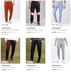 HIGHLANDER Mens Trousers @ Minimum 80% Discount