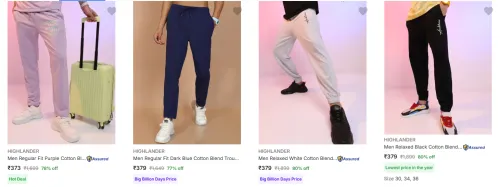 Image of Highlander Men's Trousers upto 80% Discount