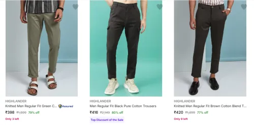 Image of Highlander Men's Trousers upto 80% Discount