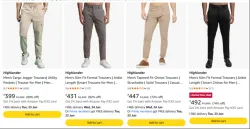 Highlander Mens Trousers upto 82% discount 