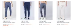 Highlander Mens Trousers upto 89% Discount
