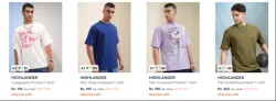 HIGHLANDER mens oversized tshirt at starting ₹194
