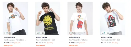 Image of HIGHLANDER Men's T-shirts at minimum 80% Discount