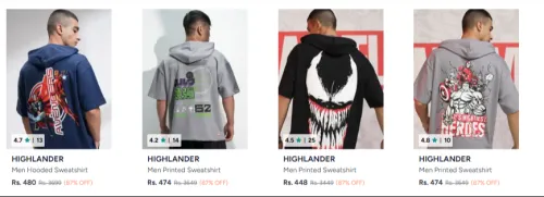 Image of HIGHLANDER Printed Sweatshirts Men at minimum 81% Discount