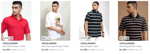 Image of Highlander Tshirts Men at minimum 86% Discount