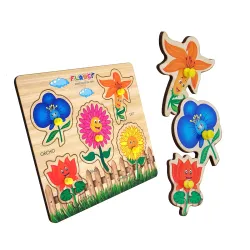 HIGHROOF Flower Wooden Puzzle – Educational Jigsaw Learning Toy for Kids 3+