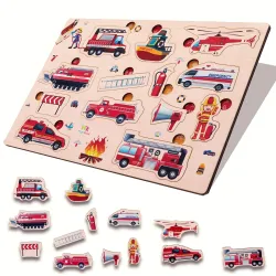 HighRoof Wooden Fire brigeds Puzzle Young Minds with The Fire Brigeds Puzzle for Kids Fire Brigeds Equipment Tools for K