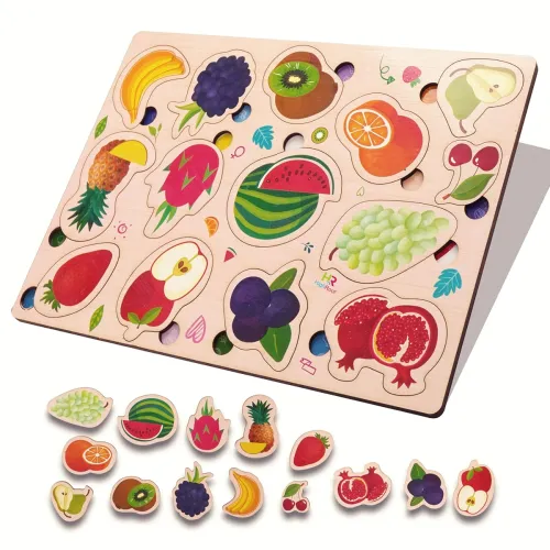 Image of HighRoof Wooden Fruits Puzzle for Kids