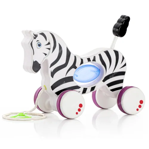 Image of HighRoof Zebra Pull Along Toy – Walking Toy for Babies (18M+)