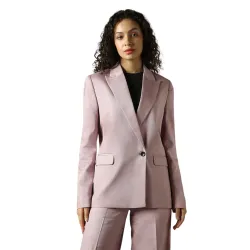 High Star Women Solid Longline Length Oversized Notch Lapel Collar Full Sleeve Blazer