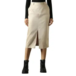 High Star Women Solid Mid Length Slim Skirts
