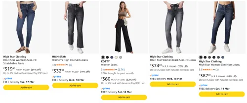 Image of High Star Women's Jeans upto 89% Discount
