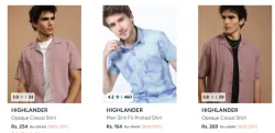 higlander men shirts at minimum 90% Discount 