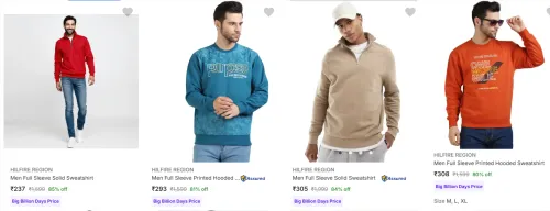 Image of Hilfire Region Men's Sweatshirts upto 85% Discount