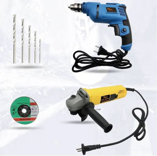Image of Hillgrove 500W Angle Grinder & 10mm Drill Machine Set