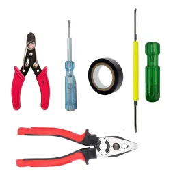 Hillgrove Combo of Plier, 2in1 Screwdriver, Line Tester, Electrical Tape