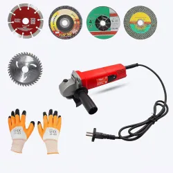 Hillgrove HGCM20M1 Angle Grinder With Gloves And 5Pcs Metal Cutting Wheel