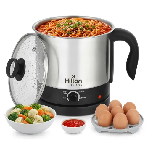 Image of Hilton 1.5Ltr Multipurpose Electric Kettle with Steamer 600W