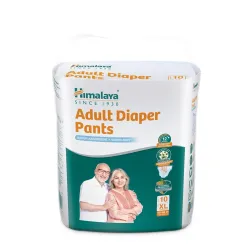 Himalaya Adult Diapers Pants Style | Extra Large (XL) Size 10 Counts | Waist 45\'-68\' (114-172 cm) | Upto 12 hr Overnight Absorption | Natural Odour Lock | Antibacterial Protection With Alo...