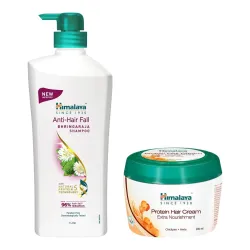 Himalaya Anti-Hair Fall Bhringaraja Shampoo 1000 ml |Goodness of Bringaraja & Palasha| Protein Hair Cream 200 ml |