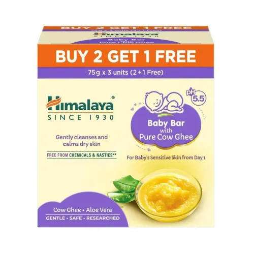 Image of Himalaya Baby Bar with Pure Cow Ghee 75g |B2G1 |Ph5.5 |Aloe Vera |Soap Free |Safe For Newborn |For Baby's Sensitive Skin