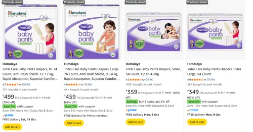Image of Himalaya Baby Diaper Pants Upto 70% Discount