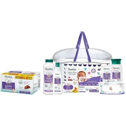 Himalaya Baby Gift Pack Basket,Pack of 1 Set,White & Himalaya Gentle Baby Soap Value Pack, 4 * 75g