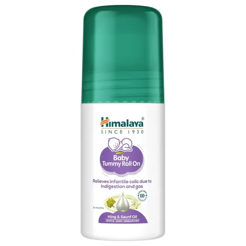 Image of Himalaya Baby Tummy Roll On (40ml) with 5 Natural Oils including Hing, Saunf, Cardamom | Eases Tummy Discomfort & Indige