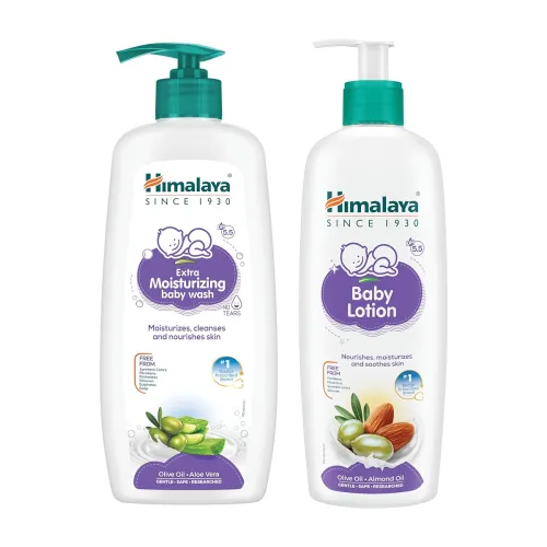 Image of Himalaya Baby Wash (400ml) + Baby Lotion (400ml)