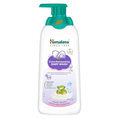 Image of Himalaya Extra Moisturizing Baby Wash 400ml | No tears formula |with Olive Oil, Aloe Vera & Milk | Cleanses and moisturi
