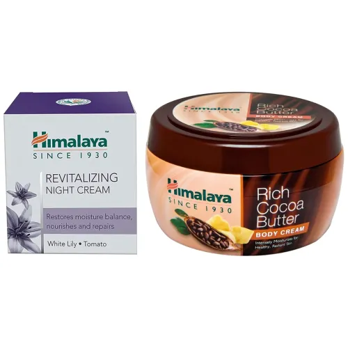 Image of Himalaya Herbals Revitalizing Night Cream, Himalaya Rich Cocoa Butter Body Cream, 200ml