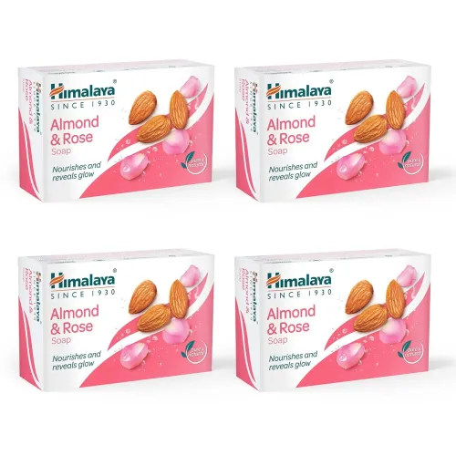 Image of Himalaya Herbals Soap, Almond and Rose, 125g (Pack of 4)