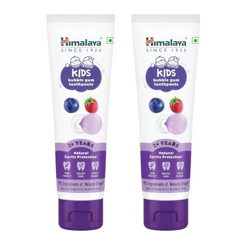 Image of Himalaya Kids Bubble Gum Toothpaste, 80g x Pack of 2 | 2 to 12 Years | Natural solution for germ and cavity protection |