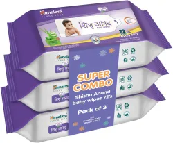 HIMALAYA Shishu Anand Baby Wipes (72 Count, Pack of 3) (3 Wipes)