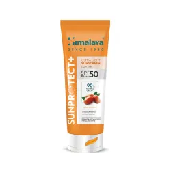 Himalaya Sun Protect+ Ultra Light Sunscreen | Light tint Cream| 90% Natural Origin Ingredients | In vivo tested SPF 50 PA++++ | Dermatologically tested for all skin types | No white cast | M...