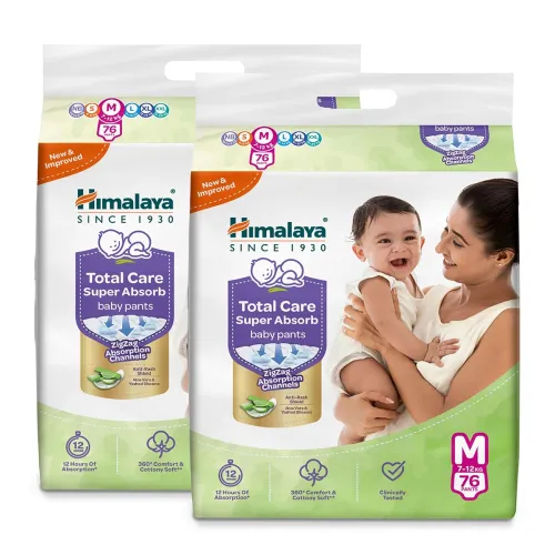 Image of Himalaya Total Care Super Absorb Baby Pants Diaper | Size M (Medium) 152 Count