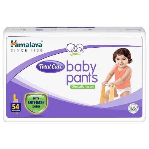 Image of Himalaya Total Care Baby Pants Diapers, Large (8 - 14 kg), 54 Count, With Anti-Rash Shield, Indian Aloe Vera and Yashad 
