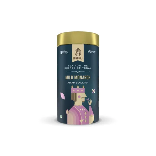 Image of House of Hindraj Mild Monarch Assam Black Tea 18 Pyramid tea Bags Premium Assam Long Leaves, 100% Authentic & Freshly So