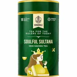 Hindraj Desi Kahwa Tea (Soulful Sultan) Pyramid Tea Bags 11 Ayurvedic Spices For Cleanse & Detox, Immunity 100% Natural 