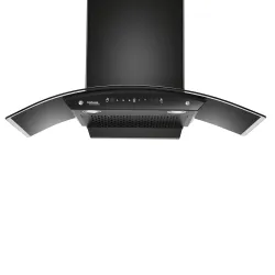Hindware Smart Appliances | Amyra 90 cm Chimney | 1200 CMH | Auto Clean | Curved Glass | Filterless | Touch Control, Mot