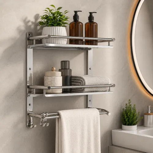 Image of Hindware Bathroom Accessories 3-Layer Multi-Purpose Shelf 