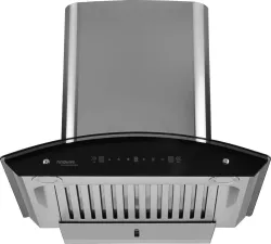 Hindware Smart Appliances Nevio Plus 60 1400 CMH 60 cm | Curved Glass | Baffle Filter | Touch Control, Motion Sensor | Energy Efficient LED Light | Powerful Suction | Auto Clean Chimney (Wal...