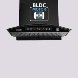 Hindware Ripple Neo 60 Auto Clean Filterless Chimney – 1400 CMH, BLDC Motor, Motion Sensor, Black