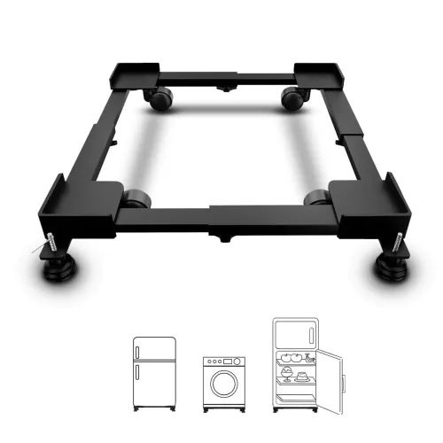 Image of Hipkoo Adjustable Washing Machine Stand with Wheels